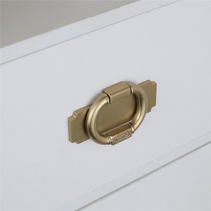 New Modern Invisible Surface Mounted Handle Retro Pull Ring for Wardrobe Dresser <b>Cabinet</b> Door Double Hole Zinc Alloy Furniture - Product Image 1