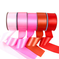 Fabrique 196 Couleurs 4cm 38mm Polyester Recyclé Ruban Double Face Côté 1.5 Pouce 1 1/2 Pouce Ruban Satin 100 Yards Rouleau