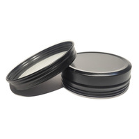 Boîtes en aluminium rondes mates noires de 5 à 500 ml en stock chez le fabricant pour le thé, les cosmétiques, l'onguent de consoude, la cire de voiture, les pâtes, les boîtes cadeaux