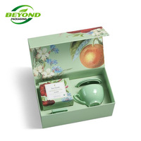 Boîtes cadeaux d'emballage de tasses en céramique de pot de bougie en papier rigide de luxe personnalisées boîte vide avec la base d'insertion et le couvercle parfumé