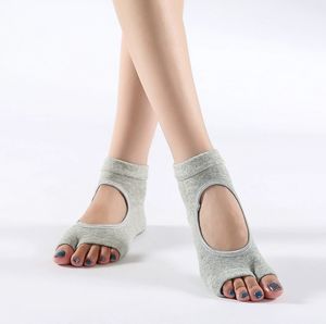 Produce calzini alla caviglia da Yoga senza dita da <span class=keywords><strong>donna</strong></span> con <span class=keywords><strong>calze</strong></span> Pilates separate da punta aperta per ragazze - Product Image 5