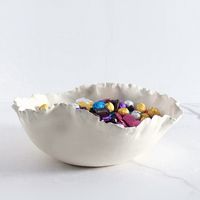 Bol à chocolat en céramique de luxe fait main 2027, motifs floraux à volants, décoration de bureau et de maison, fabrication artisanale