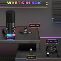 Microphones dynamiques RGB pour jeux vidéo Zimhome Plug & Play, enregistrement sonore, pour PC, ordinateur portable