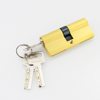 Longueur personnalisée 60mm Profil européen Serrure de porte cylindrique double face en laiton massif pour la sécurité des portes