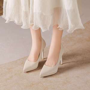 1089E Pointed Toe Stiletto <b>Heel</b> Pumps Faux <b>Suede</b> High <b>Heel</b> Office Shoes For Women - Product Image 2