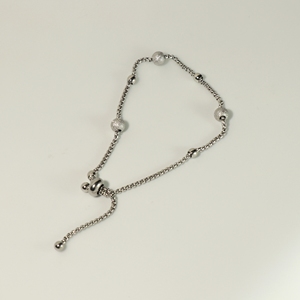 Classic <b>Chain</b> Link Bracelet with Ball Beads Gold and Silver Plated Alloy Unisex Jewelry - Product Image 4
