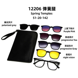 最新时尚男女通用TR夹式太阳镜，带5个极性镜片，方便蓝色和黑色镜框，镜片上有定制标志 - Product Image 6