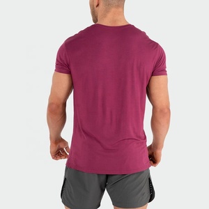 T-shirt à col en V du fabricant pour hommes 100% Fibre de bambou Super Soft Tee Anti-Shrink Unlined Activewear With Embroidered Techniques - Product Image 3
