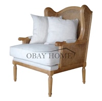Offre Spéciale élégant meubles français Style Antique cadre en bois avec chaises Ratan décoration de mariage fauteuil haute aile chaise arrière