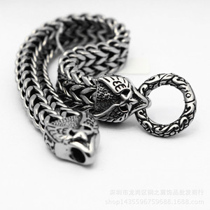 Bracelet chaîne en acier inoxydable tête d'aigle Yunnique pour homme, style punk, design géométrique, origine Guangzhou - Product Image 3