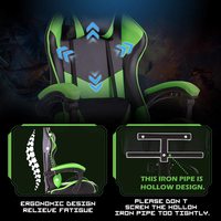 Fauteuil de Bureau Gamer Racing en Cuir PU Rose/Vert à Dossier Haut Abordable