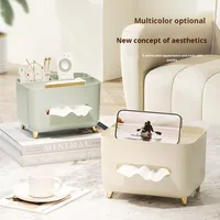 Boîte à mouchoirs et à serviettes en plastique PP haut de gamme, salon, table basse, télécommande, rangement de bureau, design luxueux