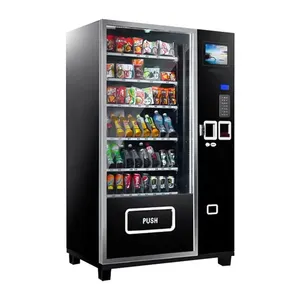 24 hours self-service vender beer vending machine snacks and drinks combo LED light water vending capsule vending machine