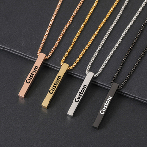 Brand New Blank Cubic Design Stainless Steel Custom <strong>Necklace</strong> for Birthday Gift - Product Image 1