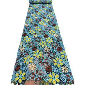 Telas de encaje de guipur africanas NI.AI de alta calidad, tela de encaje nigeriana para material de costura de bodas. - Product Image 4