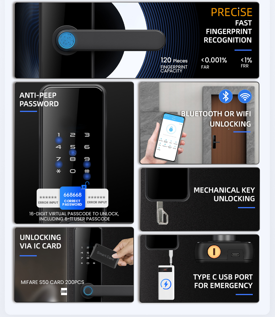 Locstar Security Free Shipping Airbnb Home Cerradura Digital Gold Color Smart Door Lock Work With Alexa For Apartment Buildings · image 3