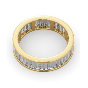 Anillo Masculino Impresionante YuyingGems, Oro Sólido con Baguettes de Moissanita, Diamante, Oro Blanco de 18K, Banda Completa - Product Image 5