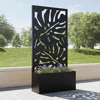 Jardinière surélevée en acier patiné avec treillis, trou de drainage et grande capacité pour patio