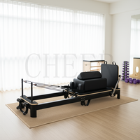 Machine de Pilates Reformer pliable avec cadre en aluminium, système de glisse fluide, pour usage professionnel en studio ou à domicile, équipement d'entraînement complet du corps
