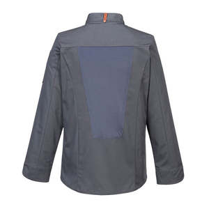 เสื้อเชฟแขนยาวสีเทาสำหรับงานครัว ทนทาน เหมาะสำหรับบาร์ ร้านอาหาร ผ้า TC <span class=keywords><strong>80</strong></span>/20  รับสั่<span class=keywords><strong>ง</strong></span>ทำตามแบบ  ลดราคาพิเศษ - Product Image 6