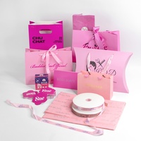 Ensemble de boîtes cadeaux en carton violet personnalisées EASTMOON, avec poignée, ruban, revêtement UV, matériaux recyclés, taille personnalisée, logo brillant