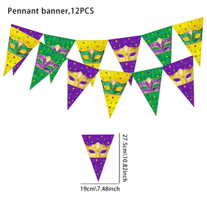 Drapeau triangulaire mort joyeux anniversaire fête bannière décorative noël Halloween atmosphère fanion bannière fête décoration - Product Image 6