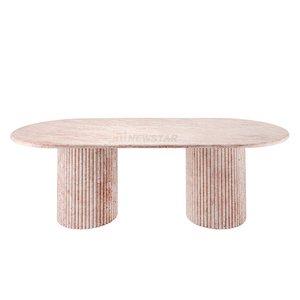 <span class=keywords><strong>Table</strong></span> à manger en marbre <span class=keywords><strong>de</strong></span> luxe, meuble <span class=keywords><strong>de</strong></span> maison, pieds côtelés en marbre <span class=keywords><strong>gris</strong></span> poli, pierre naturelle, <span class=keywords><strong>table</strong></span> à manger italienne, tendance 2023 - Product Image 6