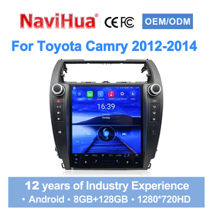 Reproductor Multimedia para Automóvil Android NaviHua con Pantalla Táctil HD de 1280x720 y GPS para Toyota Camry 2012-2014, Montaje en el Tablero, Color Negro - Product Image 1