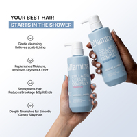 Pallamina Paket Perawatan Rambut Profesional Shampoo dan Kondisioner Dengan Kolagen dan Keratin untuk Rambut Kusut dan Rapuh Perlengkapan Salon
