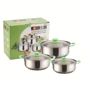 High Quality Stainless Steel Cookware Sets 6pcs Soup Pot Cookware Sets - Product Image 1