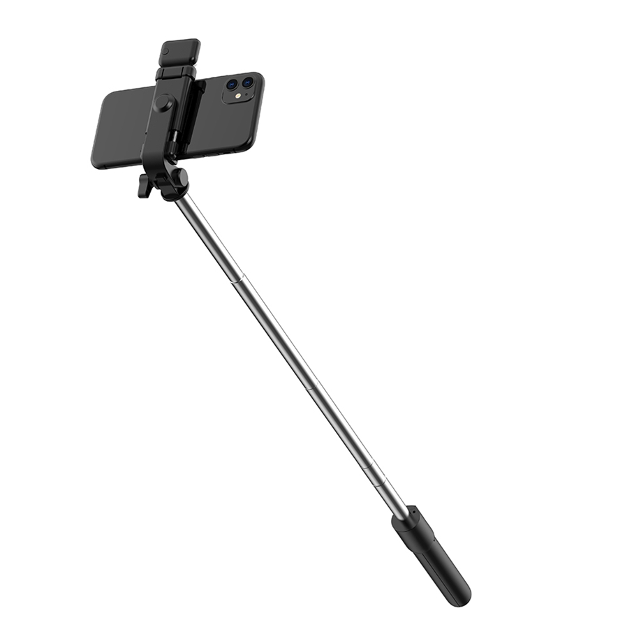 P20S Bastone Selfie Bluetooth Wireless con Telecomando, Luce LED Flash, 3 in 1 Estensibile Pieghevole, Monopiede Portatile e Supporto Treppiede