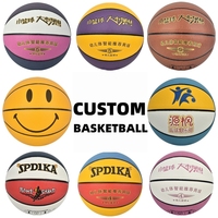 Ballon de basket-ball personnalisable noir en cuir composite PU de haute qualité avec logo personnalisé