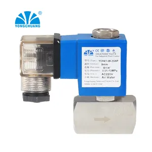 Yongchuang YCH41 válvula solenóide de alta pressão normalmente fechada 24v pistão ar água quente 12v dc