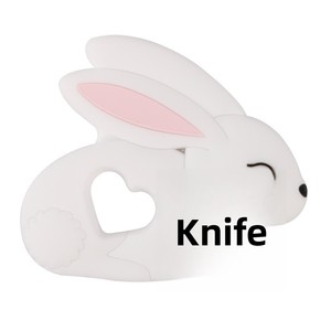 Soft and Cute Jade Rabbit <b>Silicone</b> Teether Baby Safe Teething <b>Stick</b> Gadget Grab-and-Bite Baby Food-Grade Biting Toy - Product Image 3