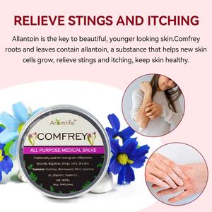 Ungüento de Comfreí Orgánico 1 oz, Extracto Herbal de Comfreí, Alivio para Picaduras de Mosquitos, Picazón, Acné, Moretones, Esguinces y Fracturas - Product Image 5