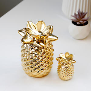 Ornements en céramique dorée créatifs en forme d'<span class=keywords><strong>ananas</strong></span>, accessoires de table, décorations pour la maison - Product Image 4