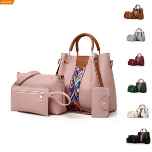 unique 4 in 1 women leather tote shoulder bag purses and evening handbags 2023 clear handbags damen handtasche luxus for women