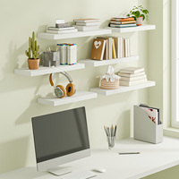 Étagères flottantes blanches, 6 pièces, différentes tailles, étagère murale moderne, décoration murale pour chambre à coucher, cuisine, salon, organisateur