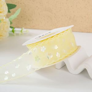 Ruban en organza floral à sequins de 2,5/4 cm en gros pour emballage de cadeaux et paniers-cadeaux, 10 yards par rouleau - Product Image 6