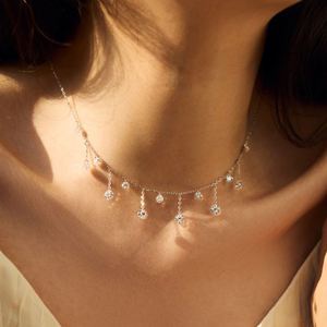 Collar de Borla con Circonitas de Grado 5A de 4mm y 5mm, Plata de Ley 925, Diseño Elegante Dylam, Alta Joyería, No se Desvanece, No se Oxida, para Mujer - Product Image 3
