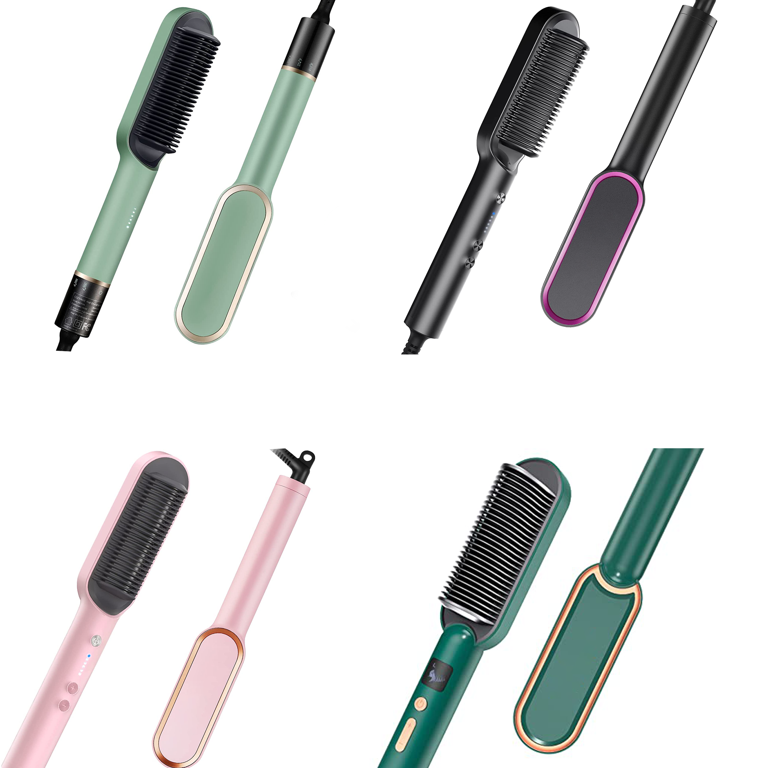 Kingworth лучший Электрический Розовый Выпрямитель для волос, профессиональная плотная Волшебная расческа для волос