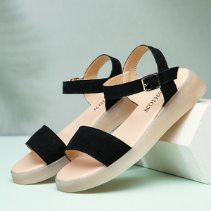 Sandalias de Plataforma Xuanhui Essential de 3 cm con Suela Plana, Cierre de Velcro, Punta Abierta, Modernas, Casuales, de Dos Tiras para Mujer - Product Image 6