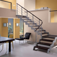 Fabricant chinois d'escaliers intérieurs de haute qualité, marches d'escalier flottantes, escalier droit flottant moderne pour maison