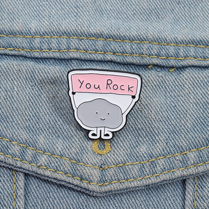 Rock solide émail broche drôle dessin animé géologie jeu de mots broche sac à dos vêtements revers Badge bijoux cadeau pour les amis - Product Image 1
