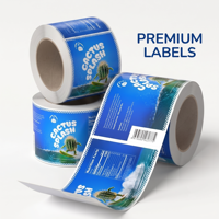 Étiquettes personnalisées pour emballages de jus de fruits glacés, résistantes à l'eau et au froid, de qualité alimentaire, avec logo imprimé, étiquettes en rouleau pour emballages de boissons