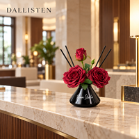 Diffuseurs de rose artificielle Dallisten avec vases en verre noir, parfum floral, décoration d'intérieur pour hôtel, chambre, mariage, vente en gros