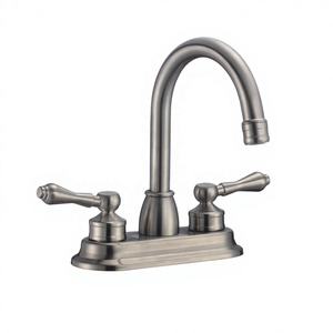 Robinet de lavabo moderne en laiton à double poignée, centré sur l'axe, 4 pouces, mitigeur de lavabo de salle de bain <span class=keywords><strong>avec</strong></span> noyau de valve en céramique, <span class=keywords><strong>robinets</strong></span> à débit régulé - Product Image 1