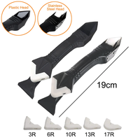 Kit d'outils manuels écologiques en plastique noir et acier inoxydable pour le décapage de mastic et le nettoyage des joints de fenêtre, OEM 19cm