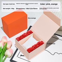 Boîte d'emballage rectangulaire à couvercle rabattable pour bracelet, motif rose, luxe léger, tendance, pour bijoux et cadeaux, en stock