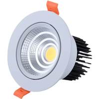 Boîtier en aluminium 7w 15w 20w 30w cob led downlight réglable antireflet trimless led downlight pour projet d'hôtel
